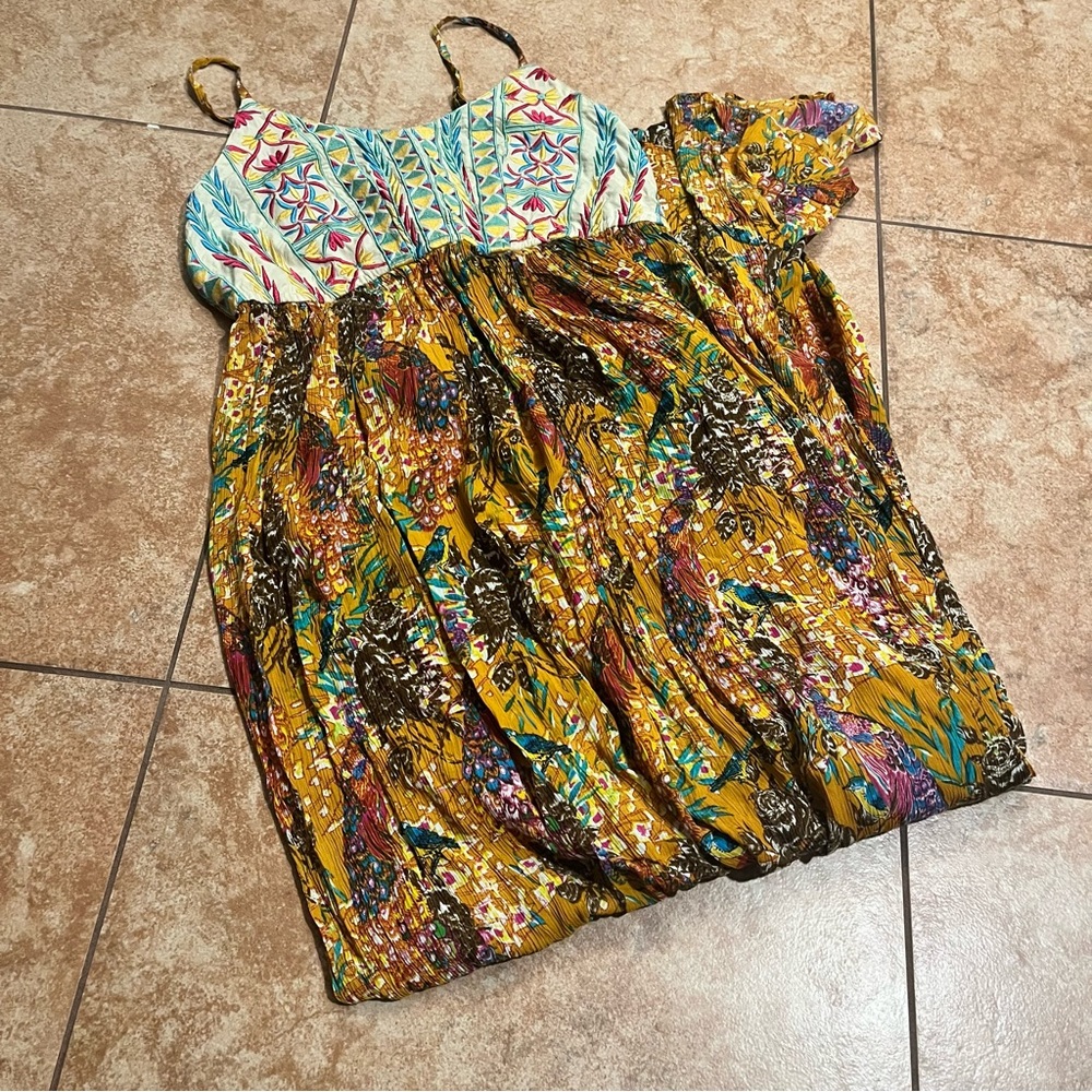 Raga Maxi Embroidered Bird Dress
